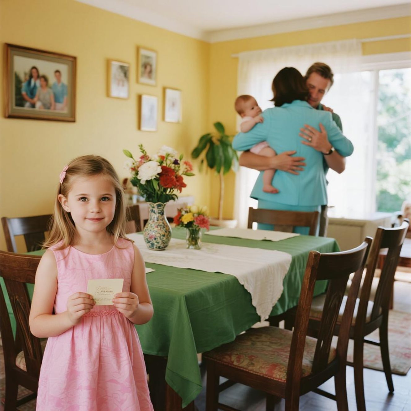 Une femme berçant un nourrisson, le regard plein d'une tendresse exclusive.