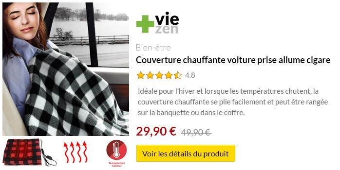 Couverture Chauffante Voiture Prise Allume Cigare