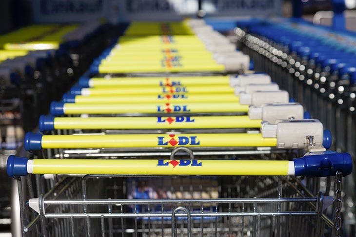 Caddies de la chaîne de supermarché lidl