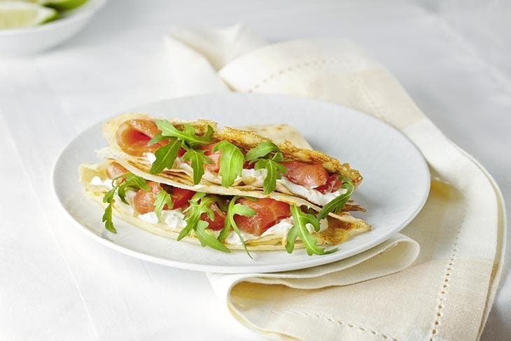 Crêpes au saumon et au fromage