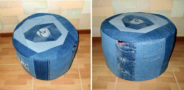 Faire une pouf avec de vieux jeans