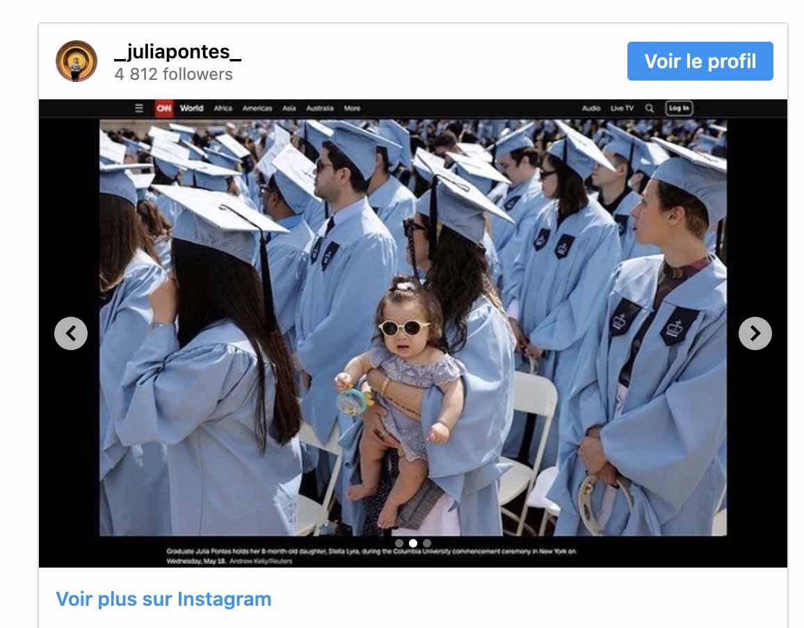 Julia Pontes et son bébé