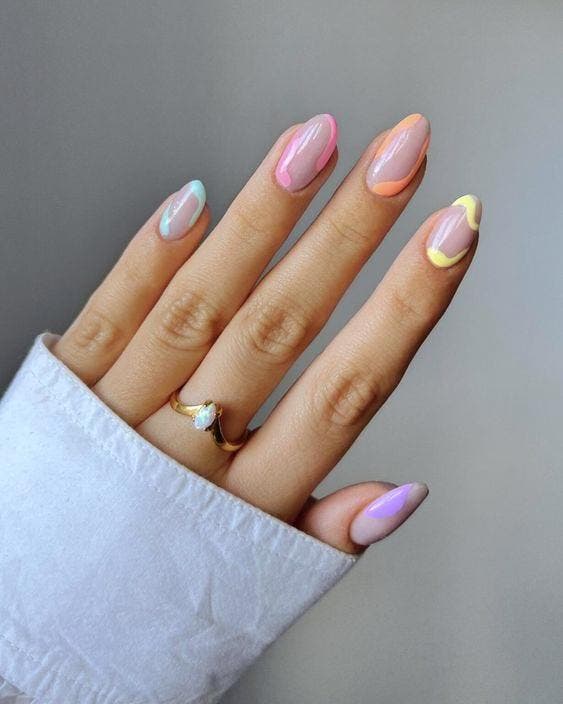 Ongles de printemps en Pastel