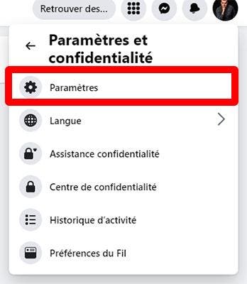 Paramètres facebook