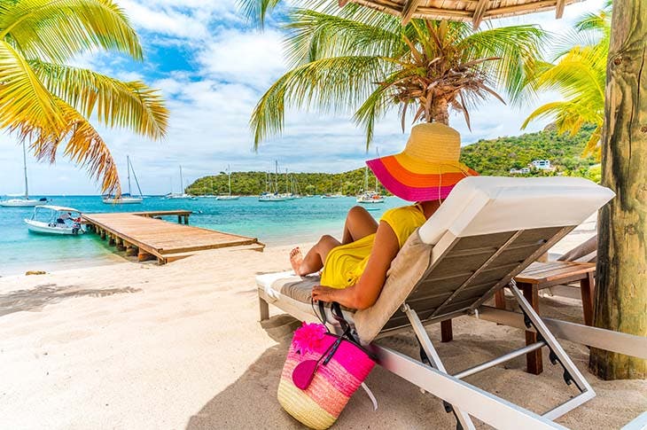 Se détendre sur un lit de plage à Maurice