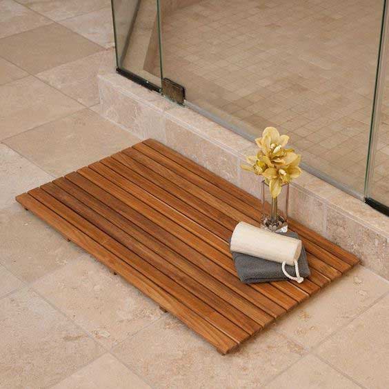 Tapis de bain en bois