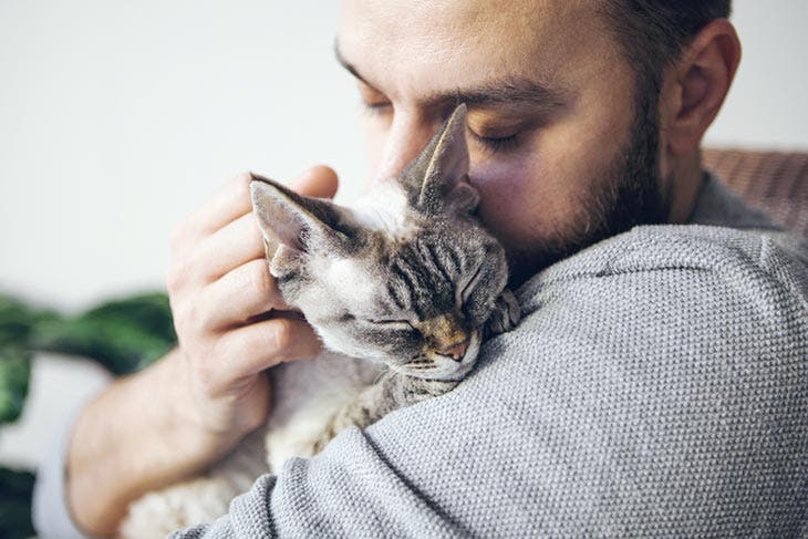 Un chat avec son maître – source : spm