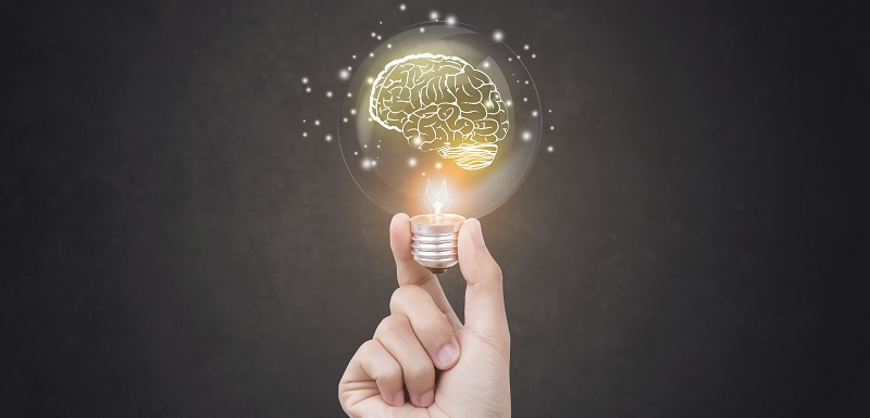 Représentation schématique d'un cerveau et de l'activité neuronale
