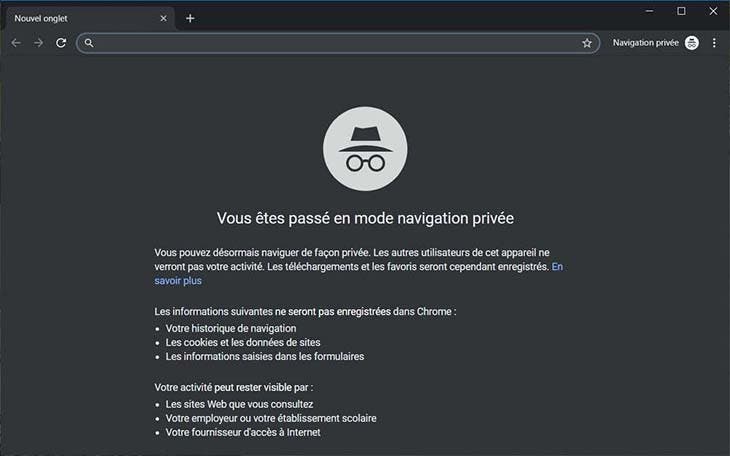 La navigation privée - source : spm