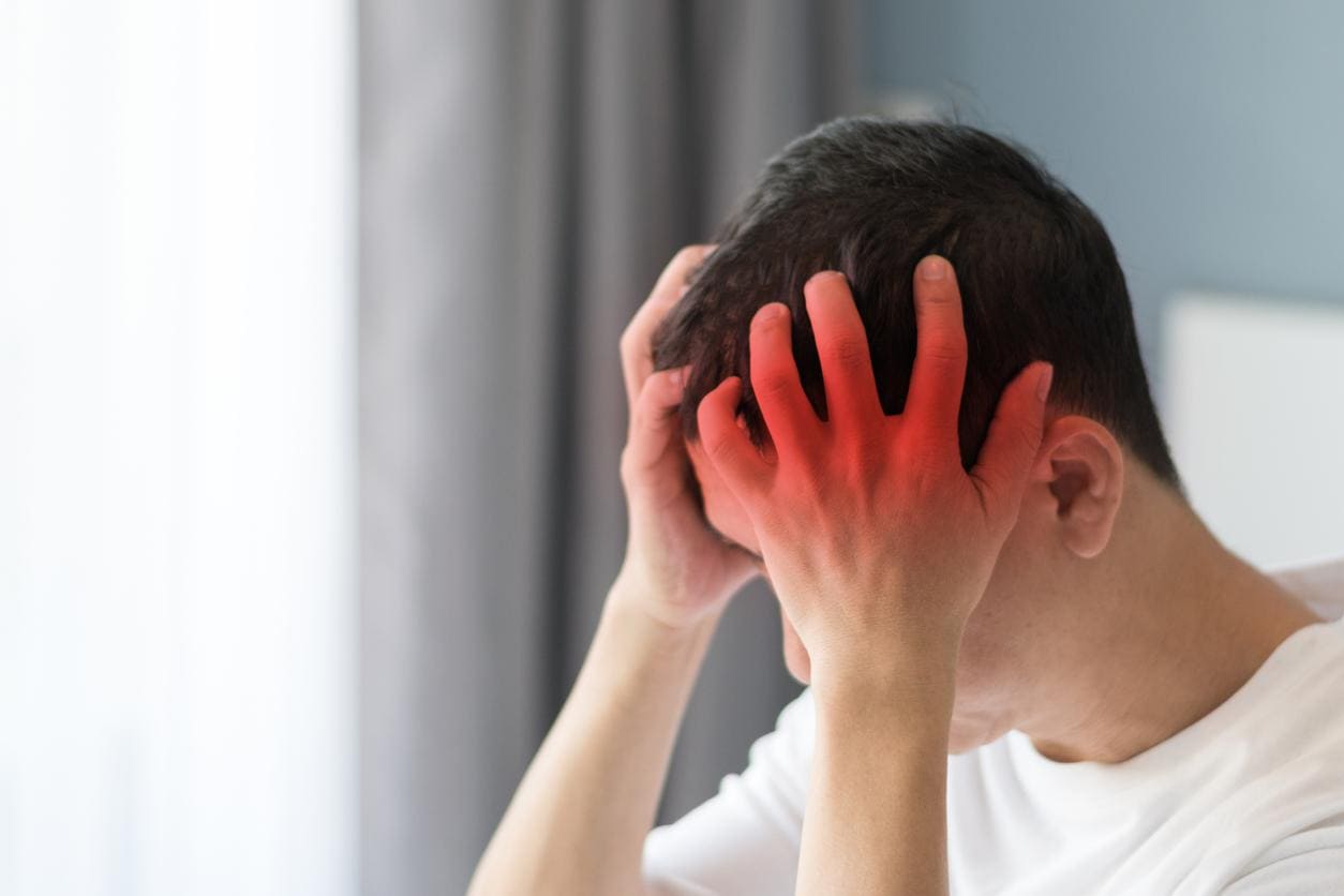 Représentation schématique d'une inflammation des méninges
