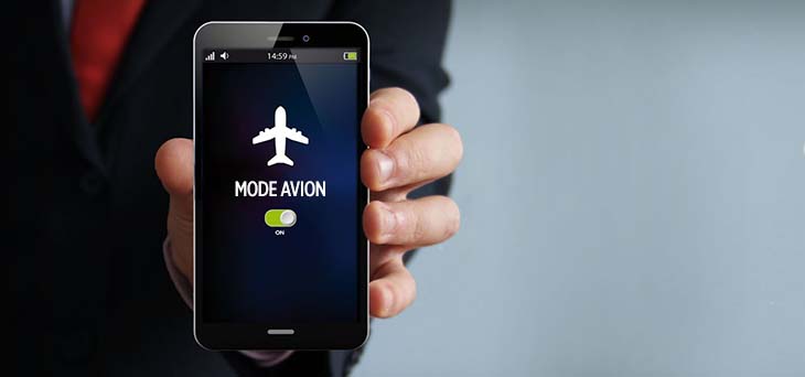 Le mode avion sur smartphone - source : spm