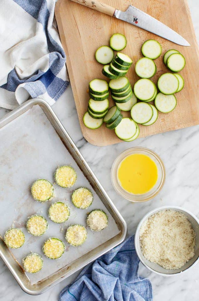 preparation chips de courgettes