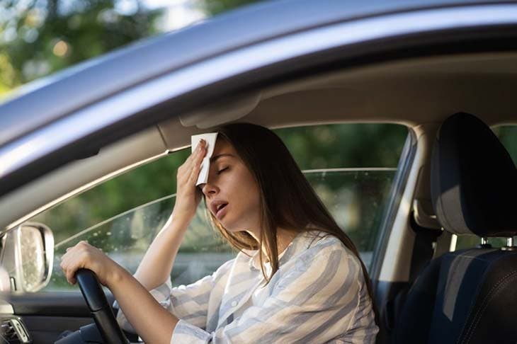 Forte chaleur en voiture